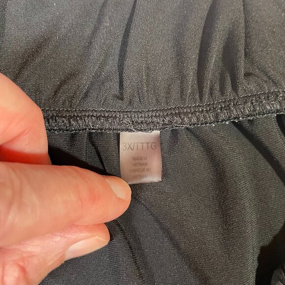 Tahari Black Pants Pull On Stretchy Flowy Day into Evening Size 3X - Picture 10 of 12